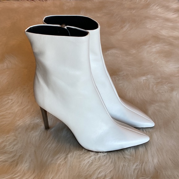 Rag & Bone Wes Boot in White Metallic Heel Size 38 - Picture 2 of 10